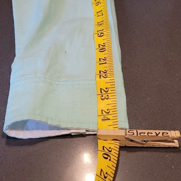 Croft&Barrow sz L mint colored button up snort - Picture 7 of 11